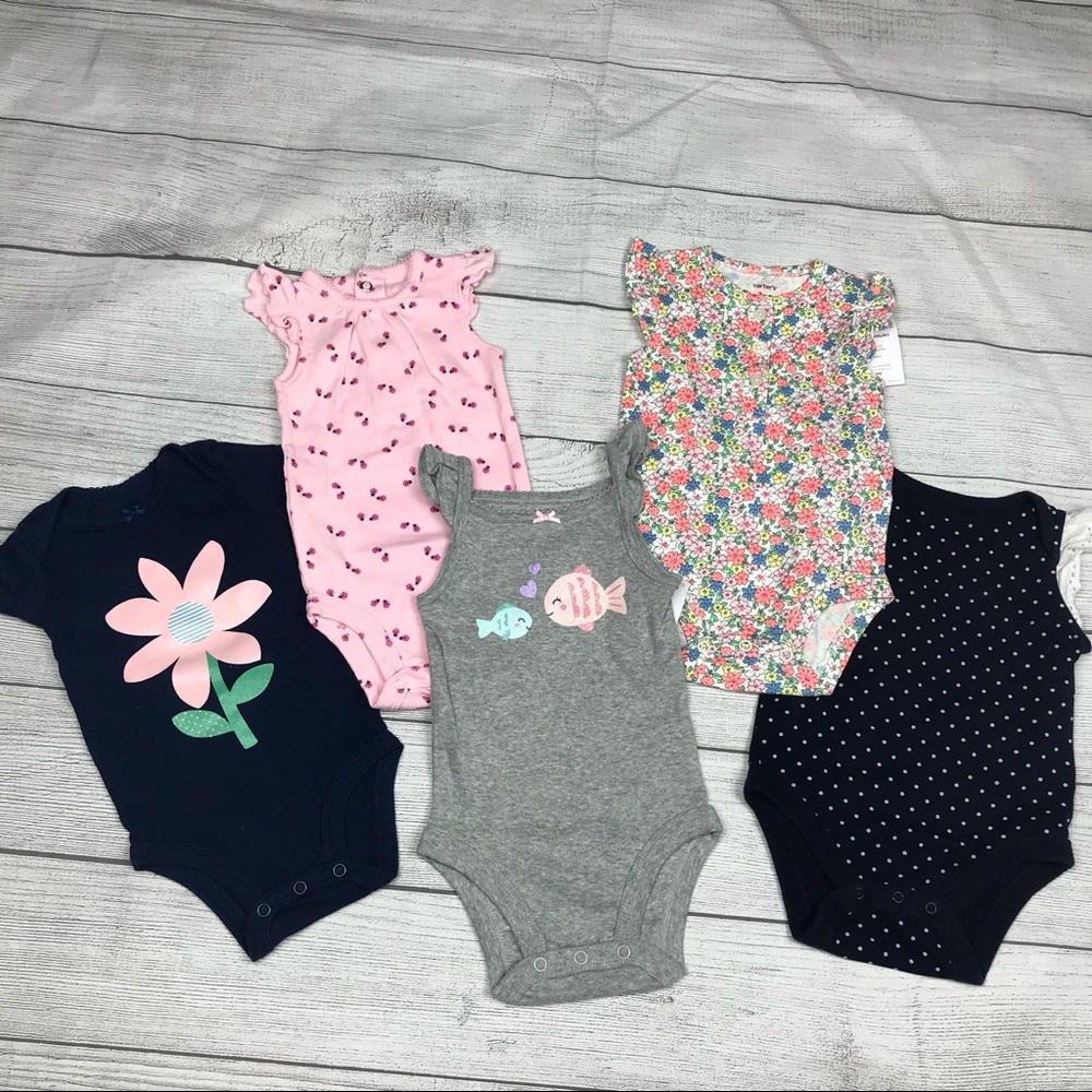 Girls Bundle of 5 Onesies Size 3 Months